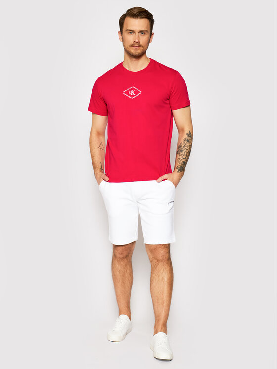 Calvin Klein Jeans Marškinėliai J30J317448 Rožinė Regular Fit • Modivo.lt