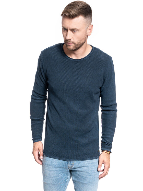 Mustang Mustang Maglione EMIL C WAFFLE Blu Regular Fit