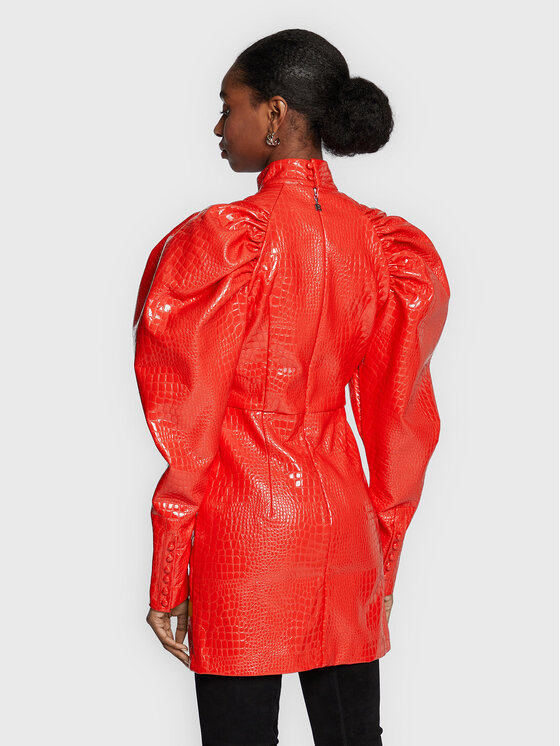 ROTATE ROTATE Kleid aus Kunstleder Shiny RT1954 Rot Regular Fit