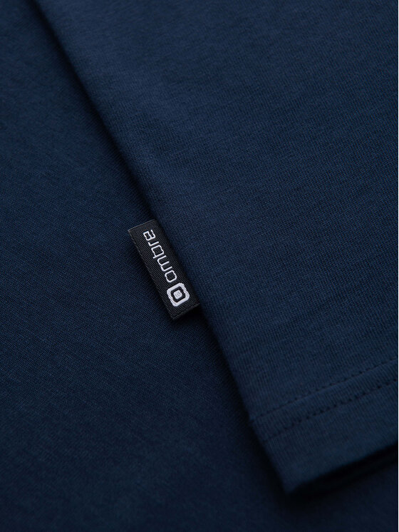 Ombre Ombre Longsleeve OM-LSBL-0142 Granatowy Regular Fit