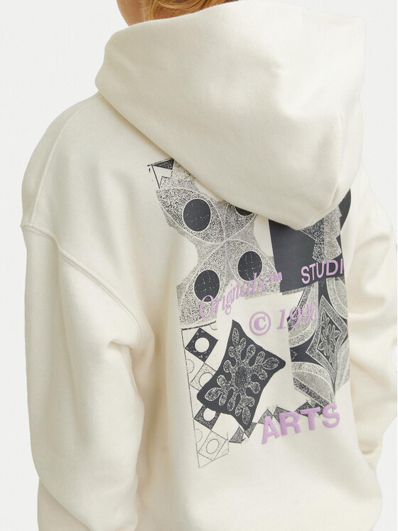 Jack&Jones Junior Jack&Jones Junior Majica dugih rukava Noho Back Graphic 12263292 Écru Relaxed Fit