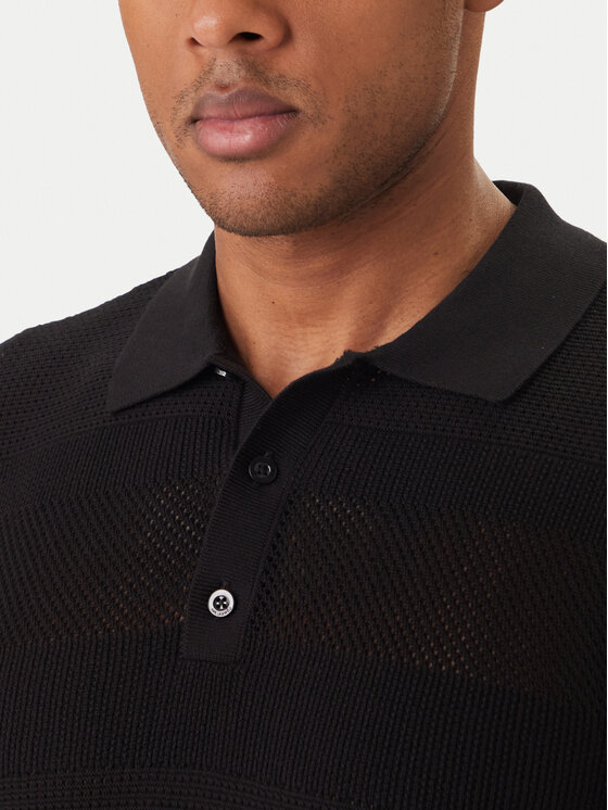 KARL LAGERFELD KARL LAGERFELD Тениска с яка и копчета 655009 562301 Черен Regular Fit