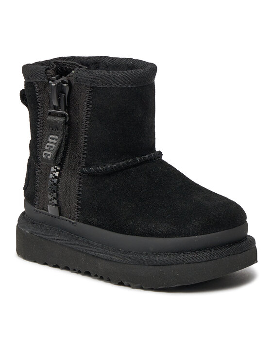Ugg Ugg Čizme za snijeg T Classic Mini Ziper Tape Logo 1143699T Crna
