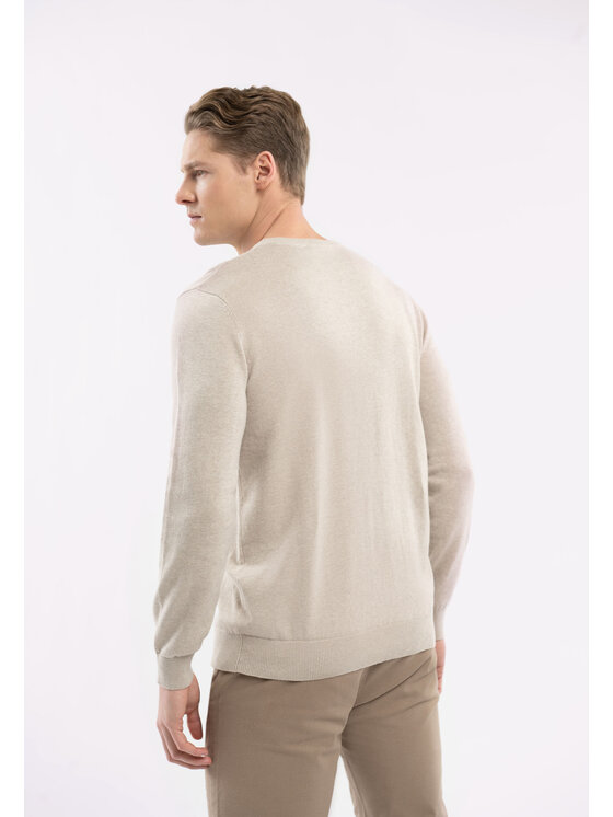 Volcano Volcano Sweter S-RADO Biały Regular Fit