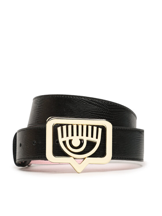 Ceinture Fine Femme Synthétique Noire 74/84 Cm - Portée Une Fois - Paillettes Argentées - Occasion