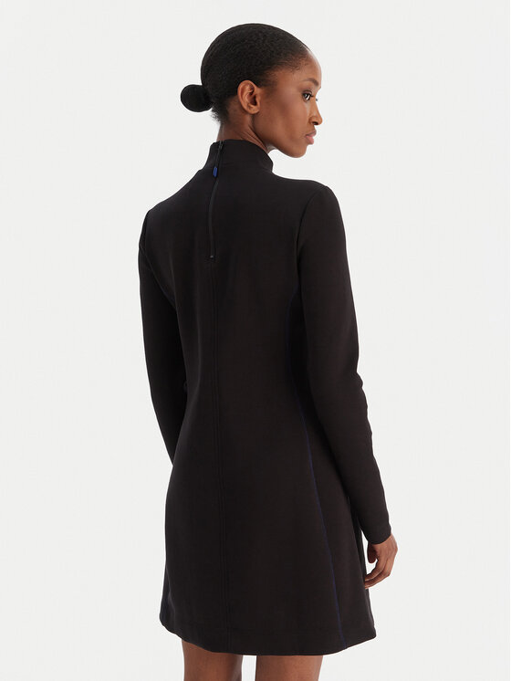 Calvin Klein Jeans Calvin Klein Jeans Rochie de zi Ls Scuba Fit And Flare LV044D222G Negru Regular Fit