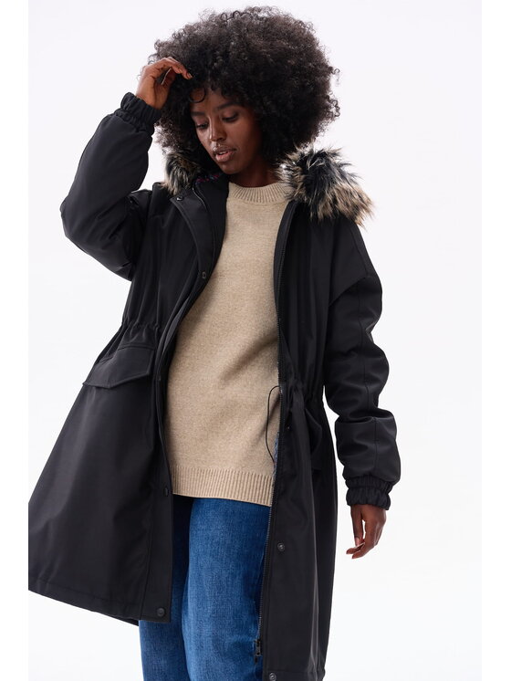 blue shadow blue shadow Kurtka zimowa Sharona Czarny Regular Fit