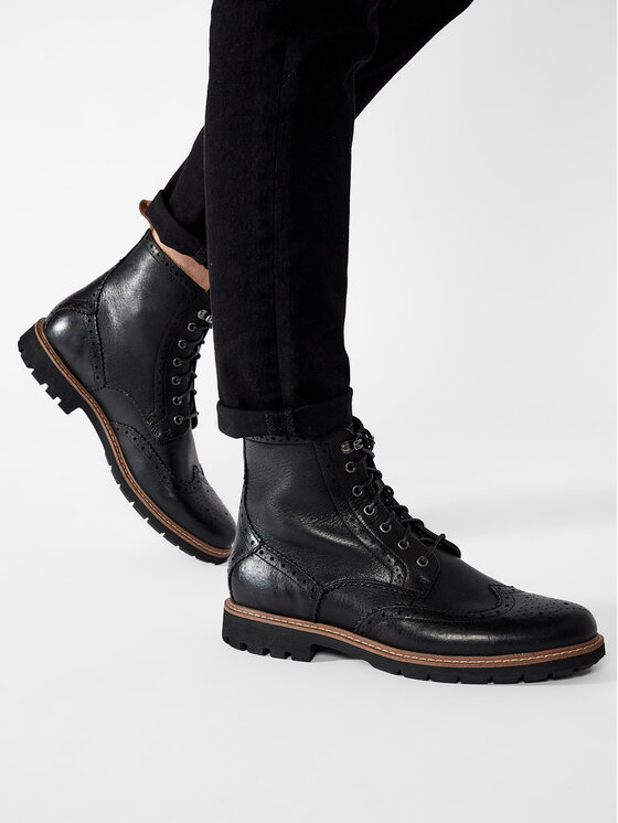 Clarks Clarks Ботуши Batcombe Lord 261348577 Черен