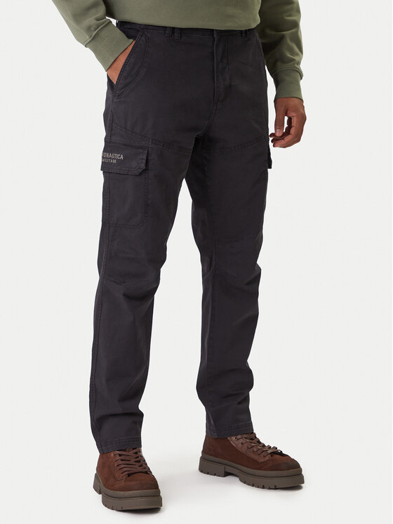 Aeronautica Militare Aeronautica Militare Pantaloni di tessuto 252PA1633UCT03399 Blu scuro Tapered Fit