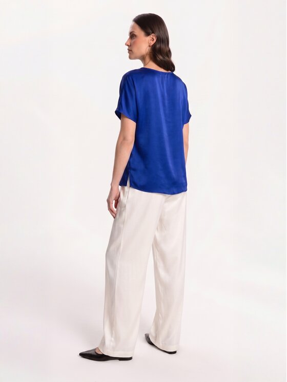 Cat&Cat Cat&Cat T-Shirt silk satin Tmavomodrá Regular Fit