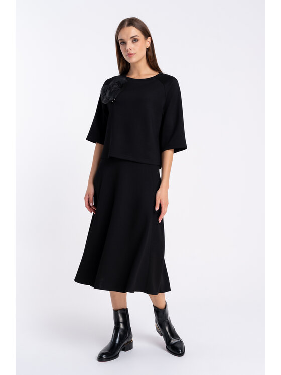 CLICK CLICK Spódnica 50-727 Czarny Flare Fit