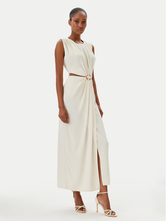 Haveone Haveone Rochie de seară AFS-N029 Écru Regular Fit