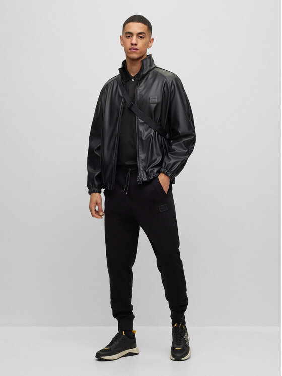 Hugo Jacke aus Kunstleder Urando2331 50496176 Schwarz Relaxed Fit 