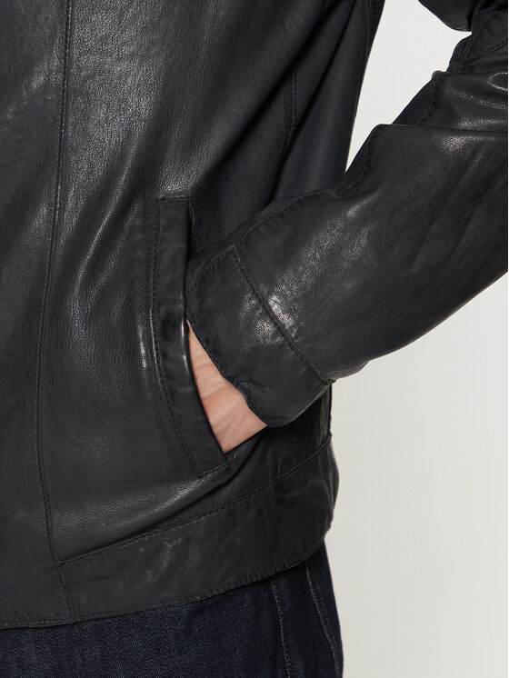 Milestone Milestone Μπουφάν δερμάτινο Winston 511099 60600 Σκούρο μπλε Regular Fit