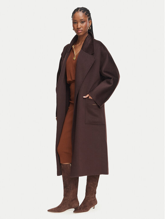 Elisabetta Franchi Elisabetta Franchi Volneni plašč CP-01D-66E2-V850 Temno rjava Regular Fit