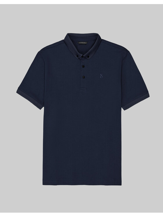 Borgio Borgio Polo matteo Granatowy Classic Fit