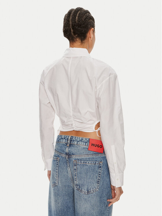 HUGO Hugo Marškiniai Eliesa 50512837 Balta Slim Fit