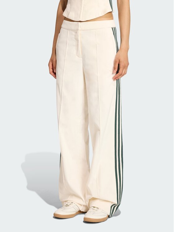 adidas adidas Spodnie materiałowe 157115 Biały Loose Fit