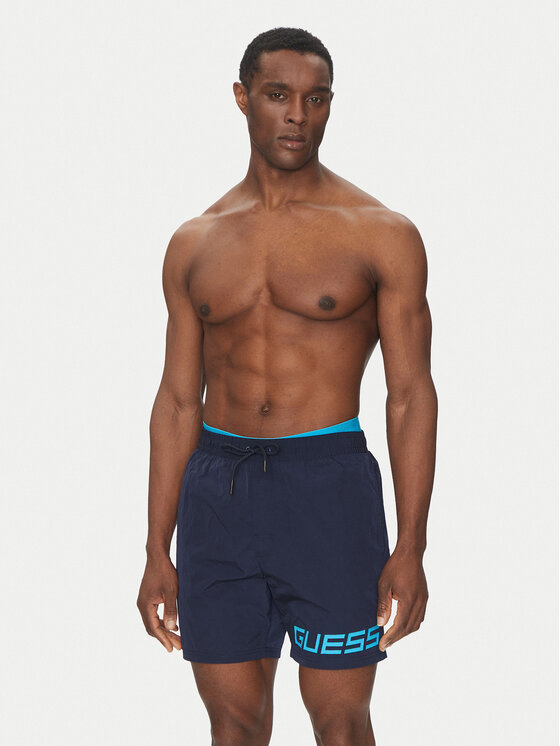 Guess Guess Szorty kąpielowe F5GT12 WH1C2 Granatowy Regular Fit