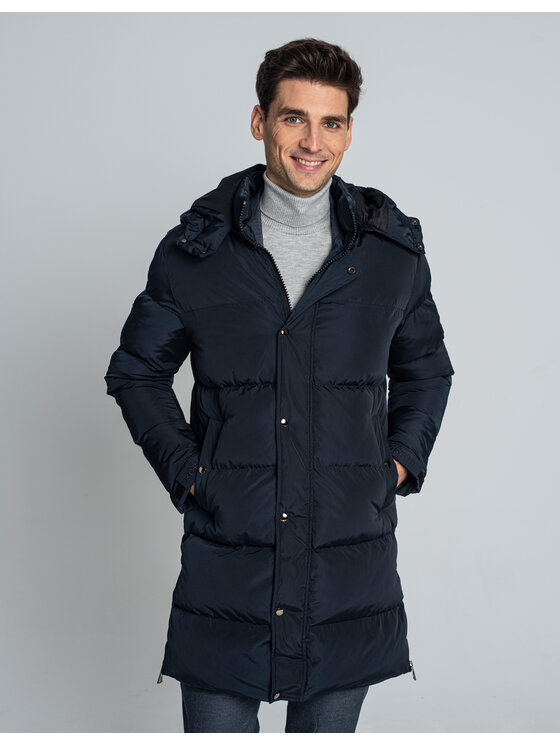 Borgio Borgio Kurtka puchowa amato Granatowy Slim Fit