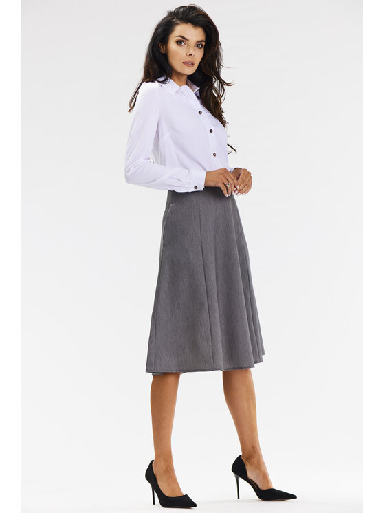 Awama Awama Spódnica A673 Szary Basic Fit