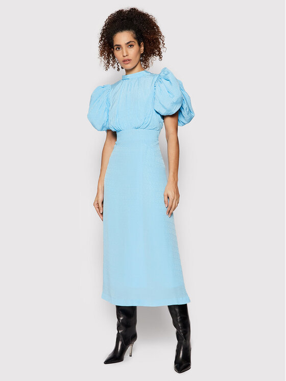 ROTATE ROTATE Sommerkleid Dawn RT396 Blau Regular Fit