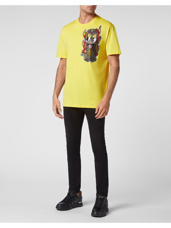 PHILIPP PLEIN PHILIPP PLEIN T-shirt 1143 Giallo Regular Fit