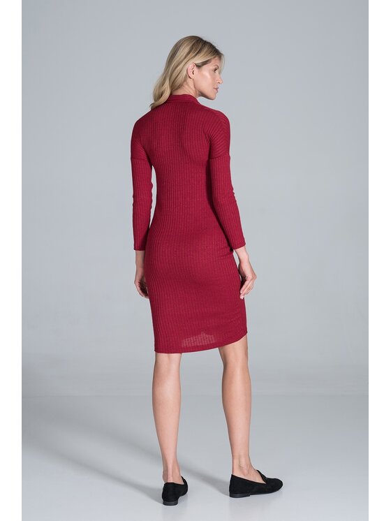FIGL FIGL Sukienka M824 Czerwony Slim Fit