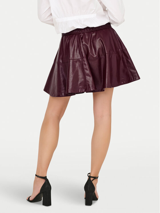 ONLY ONLY Spódnica z imitacji skóry Jacky 15355512 Fioletowy Regular Fit