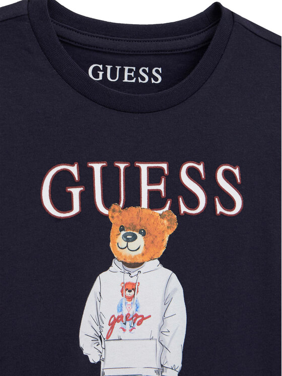 Guess Guess Bluzka N6YI06 K3794 Granatowy Regular Fit