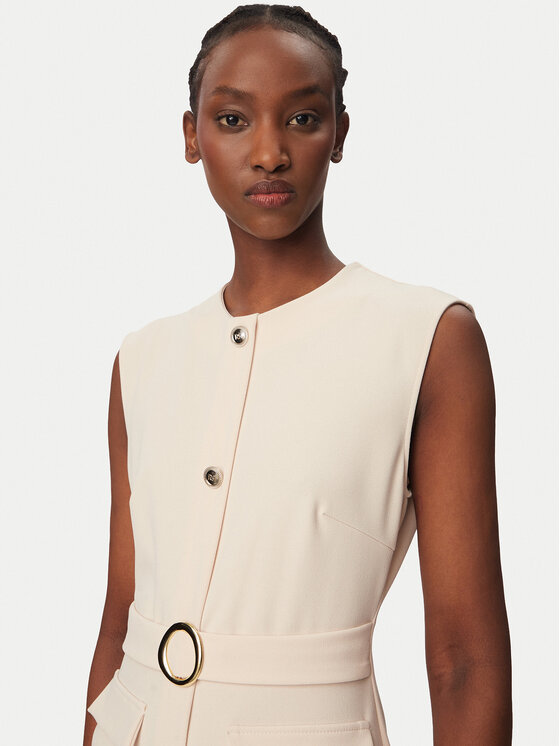 Rinascimento Rinascimento Koktel haljina CFC0020278002 Bež Slim Fit