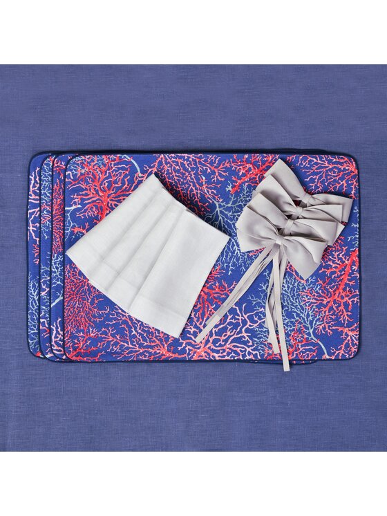 Roseberry Home Roseberry Home Podkładka na stół dwustronna Seaweed & Royal Blue Niebieski