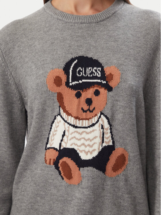 Guess Guess Sweter W6BR84 Z1927 Szary Regular Fit