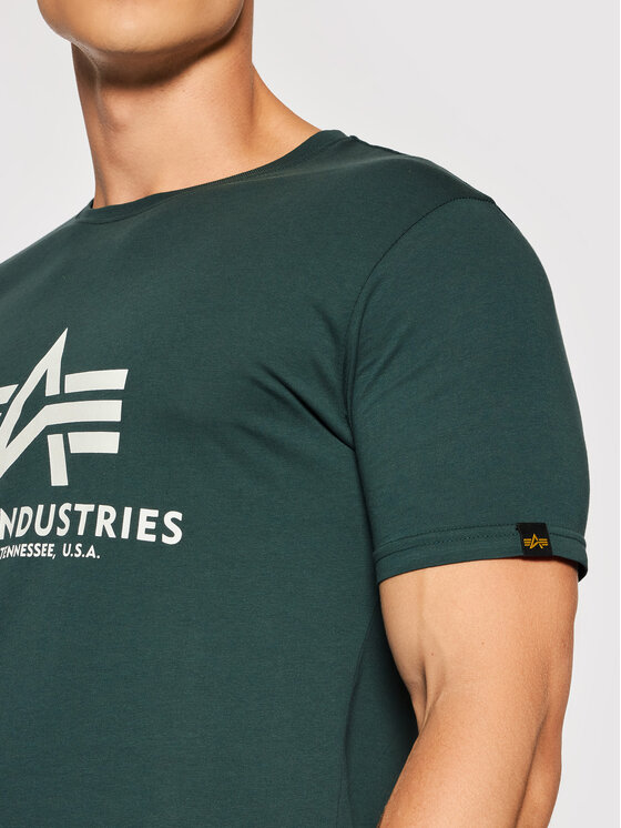 Alpha Industries Alpha Industries Tričko Basic 100501 Zelená Regular Fit