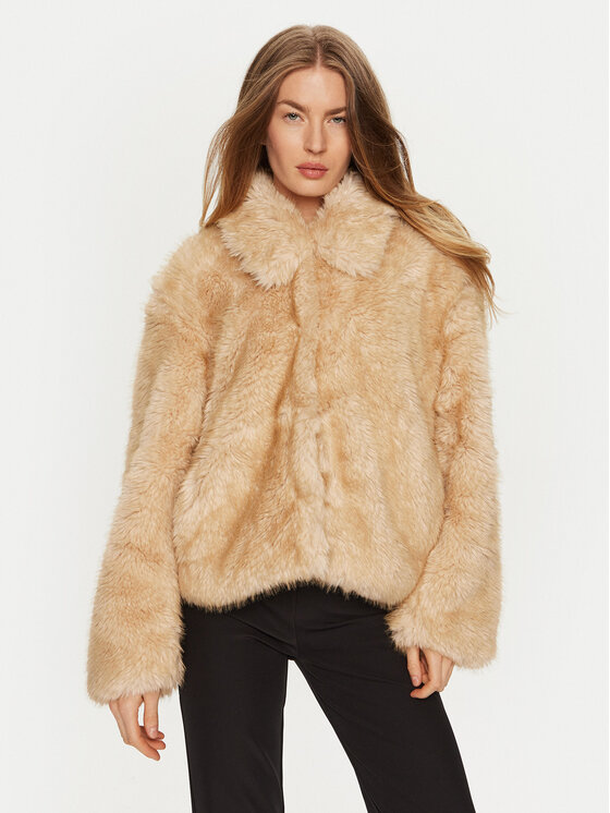 BARDOT BARDOT Pelzmantel 59562JB Beige Regular Fit