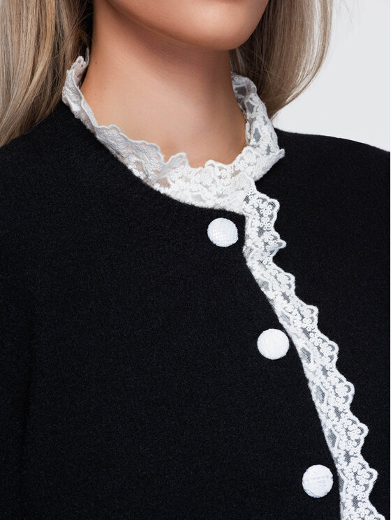 Ombre Ombre Sweter OW-SW-E0034 Czarny Slim Fit