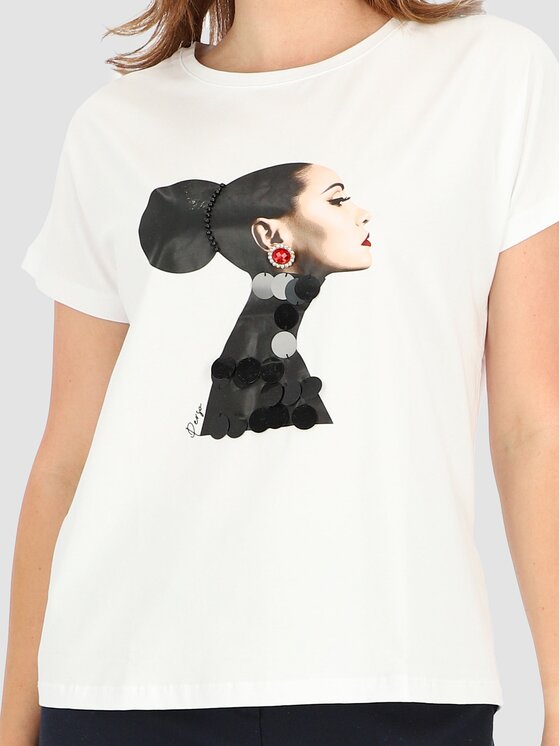 Perso Perso T-Shirt TCE246000F Bílá Regular Fit