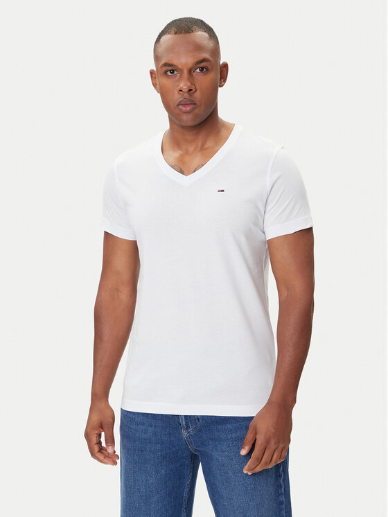 Tommy Jeans Tommy Jeans Tricou DM0DM04410 Alb Regular Fit
