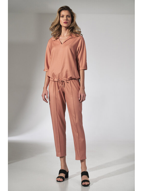 FIGL FIGLFIGL Pantaloni da donna M743 Arancione Regular Fit