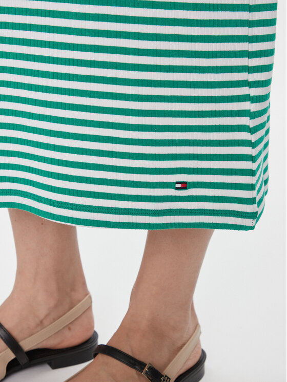 Tommy Hilfiger Tommy Hilfiger Vasarinė suknelė WW0WW41996 Žalia Slim Fit