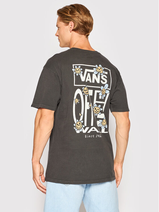 Vans Vans T-shirt Trippy Grin Floral VN0A7S77 Nero Classic Fit