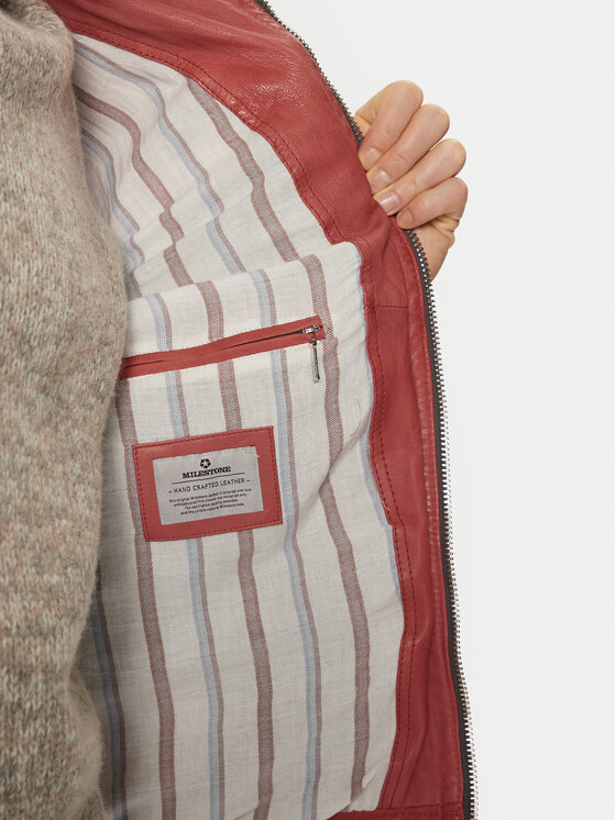 Milestone Milestone Кожено яке Boston 511099 60605 Червен Regular Fit