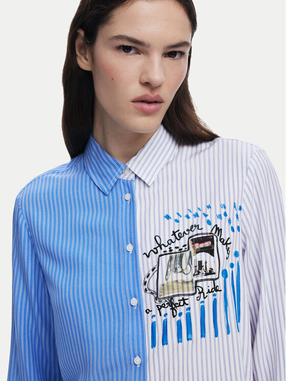 Desigual Desigual Camicia A Perfect Ride 25SWCW36 Blu Regular Fit