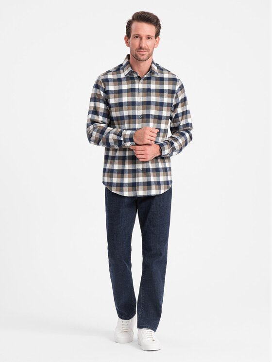 Ombre Ombre Košile OM-SHCS-0157 Barevná Regular Fit