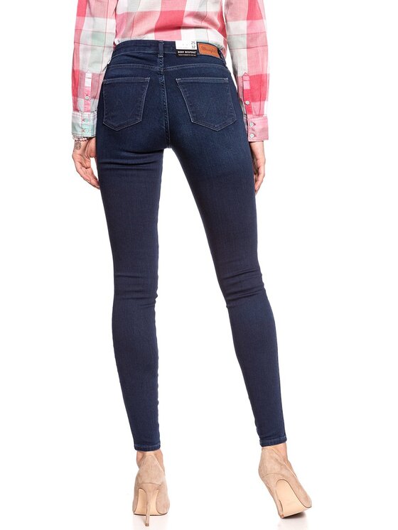 Wrangler Wrangler Jeansy SUPER SKINNY Niebieski Skinny Fit