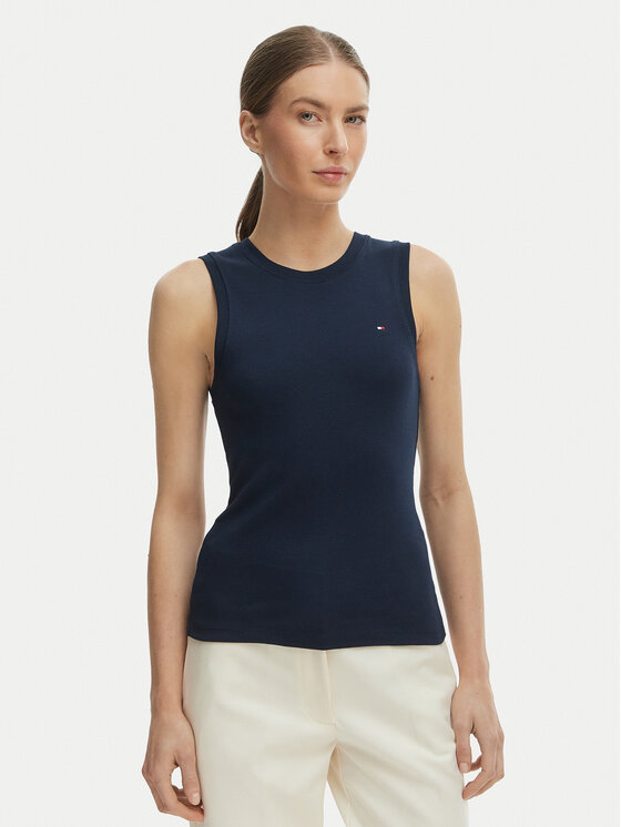 Tommy Hilfiger Top WW0WW47806 Bleumarin Slim Fit