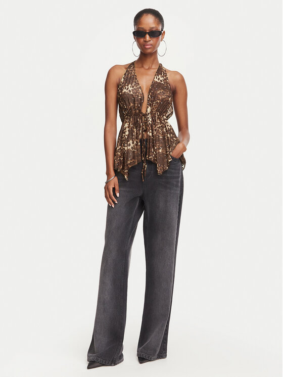 Juicy Couture Juicy Couture Bluzka JCWCT226340 Brązowy Slim Fit