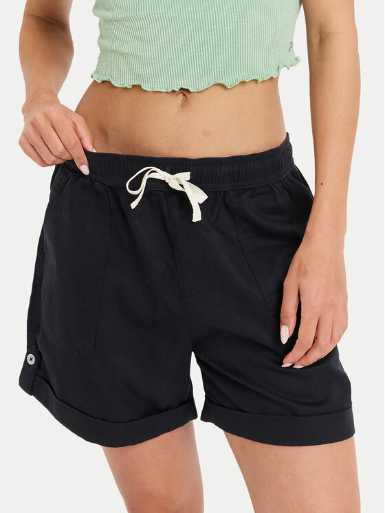 Roxy Roxy Auduma šorti Sweetest Day ERJNS03588 Melns Regular Fit