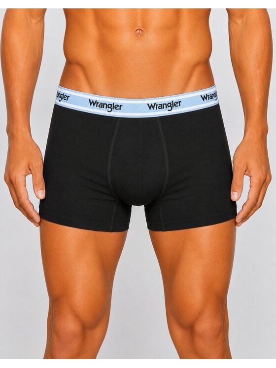Wrangler Wrangler Bokserki Balfour 3 Pack Cotton Elastane Trunks Czarny