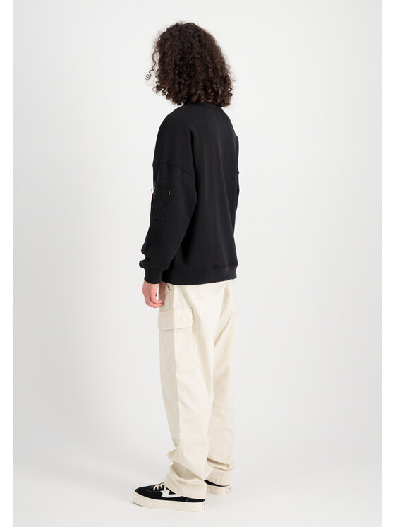 Alpha Industries Alpha Industries Bluza Alpha Essentials Rubber Logo Sweatshirt Czarny Relaxed Fit